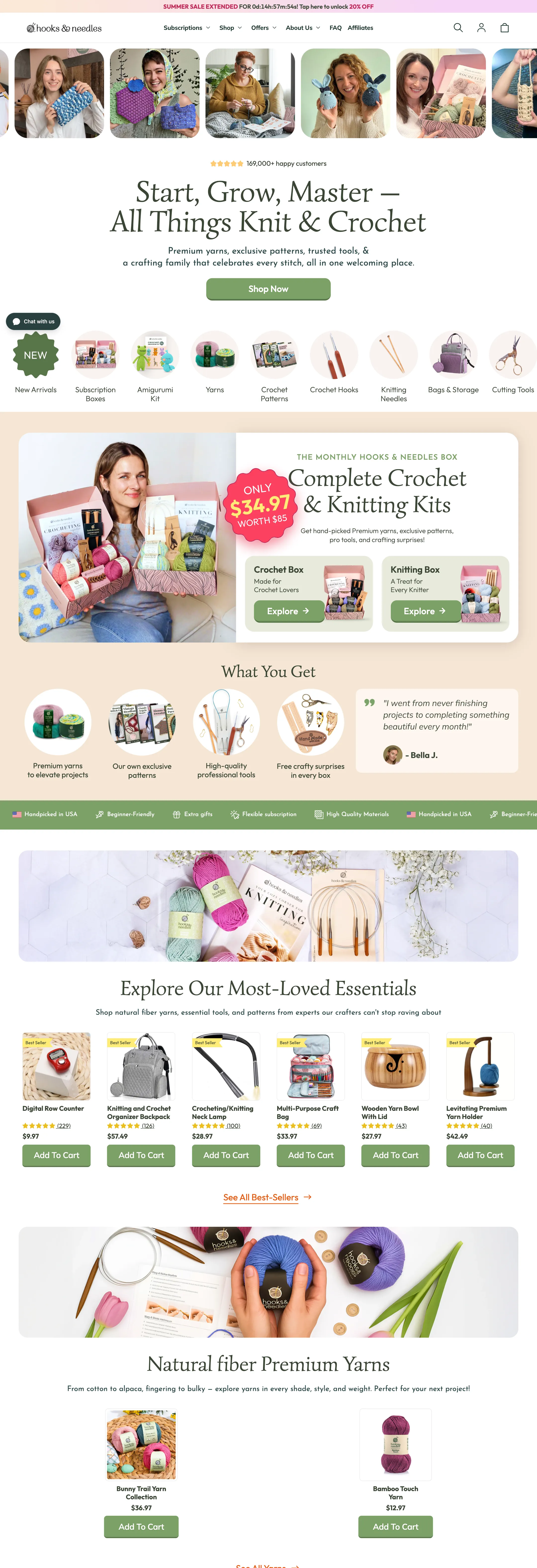 hooksneedles.com on desktop