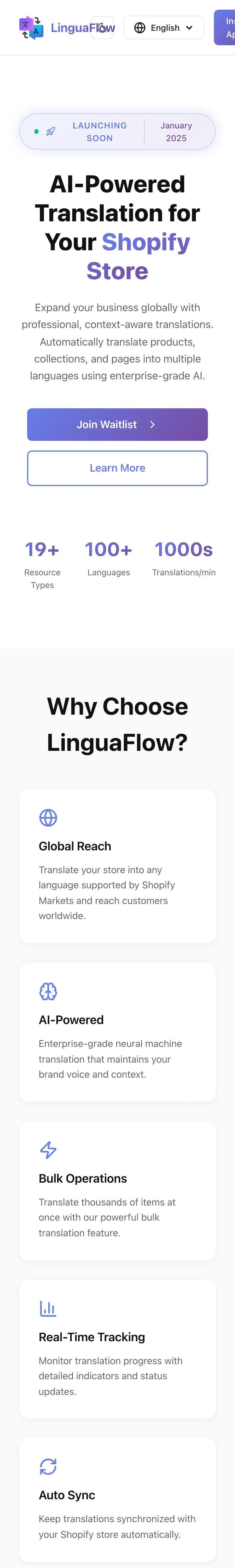 lingua-flow.org on a phone