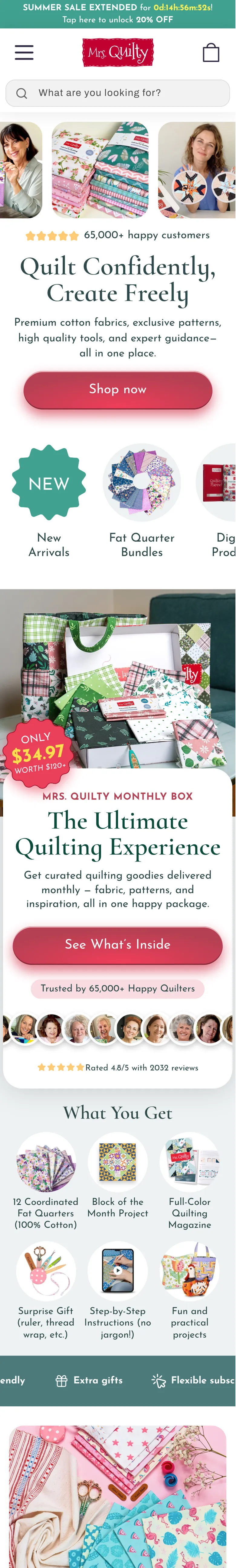 mrsquilty.com on a phone